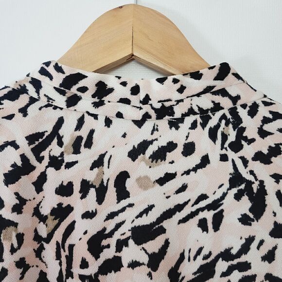 Calvin Klein Abstract Animal Print V Neck Blouse - Picture 8 of 11